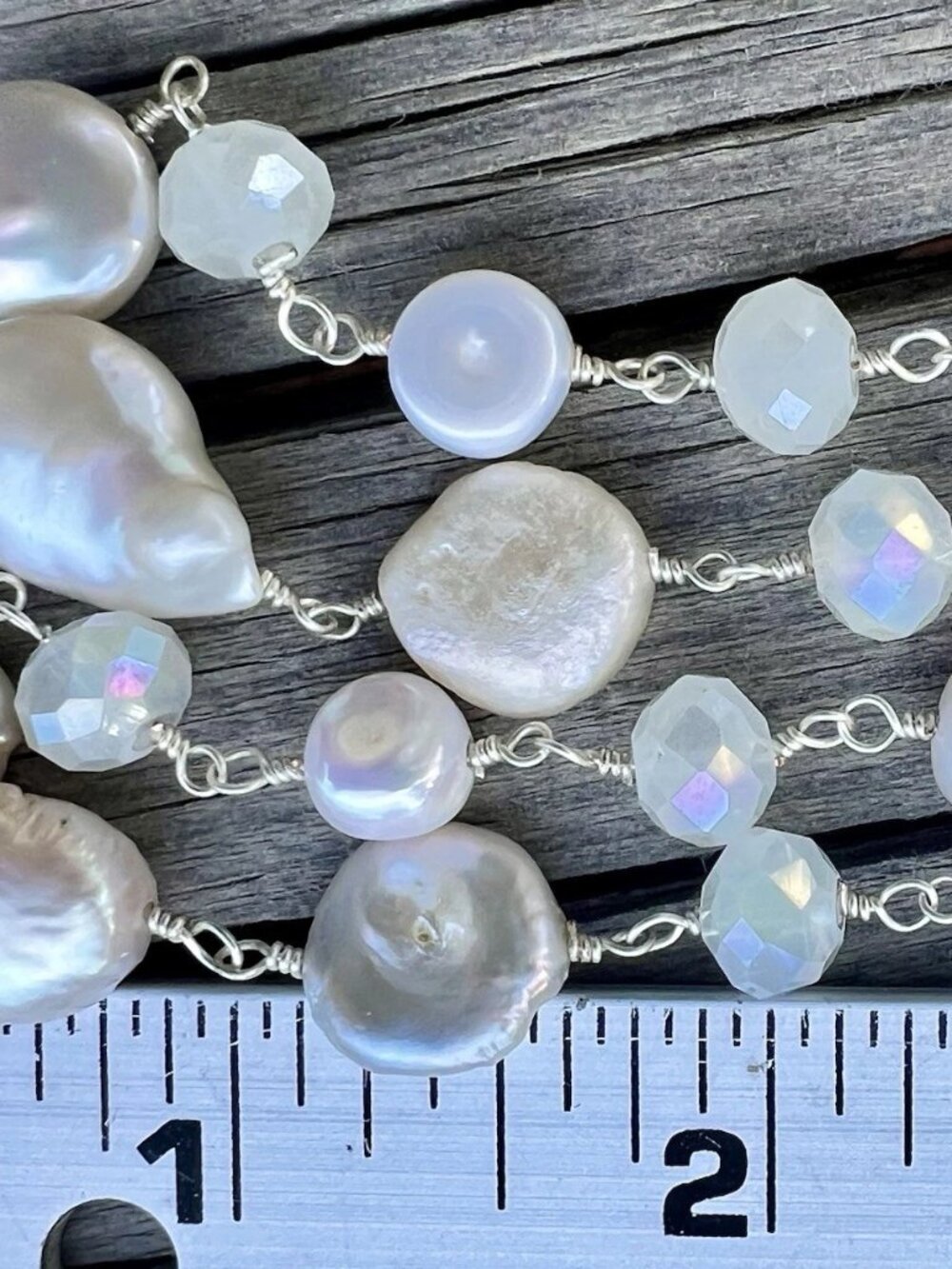 Sundance $178 NEW 36" NEW BAROQUE BIWA PEARL Sterling Silver Beaded Necklace - Picture 9 of 11